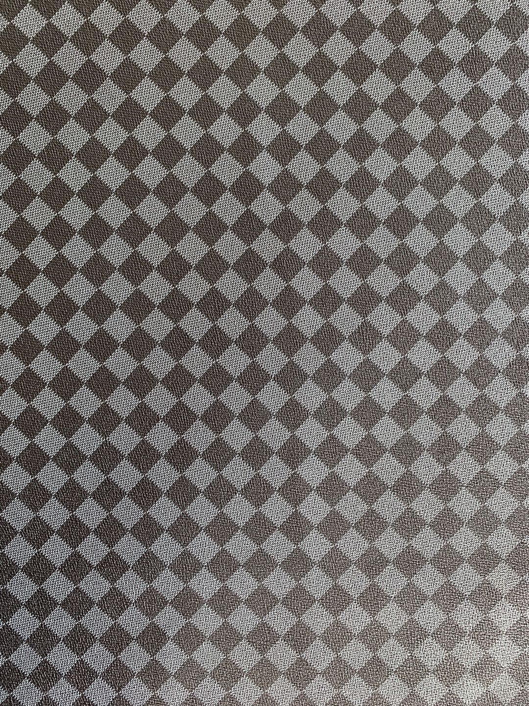 Classic Plaid Leather Fabric Handmade Shoes Fabric,The Purse Fabric Bags fabric( Gray )