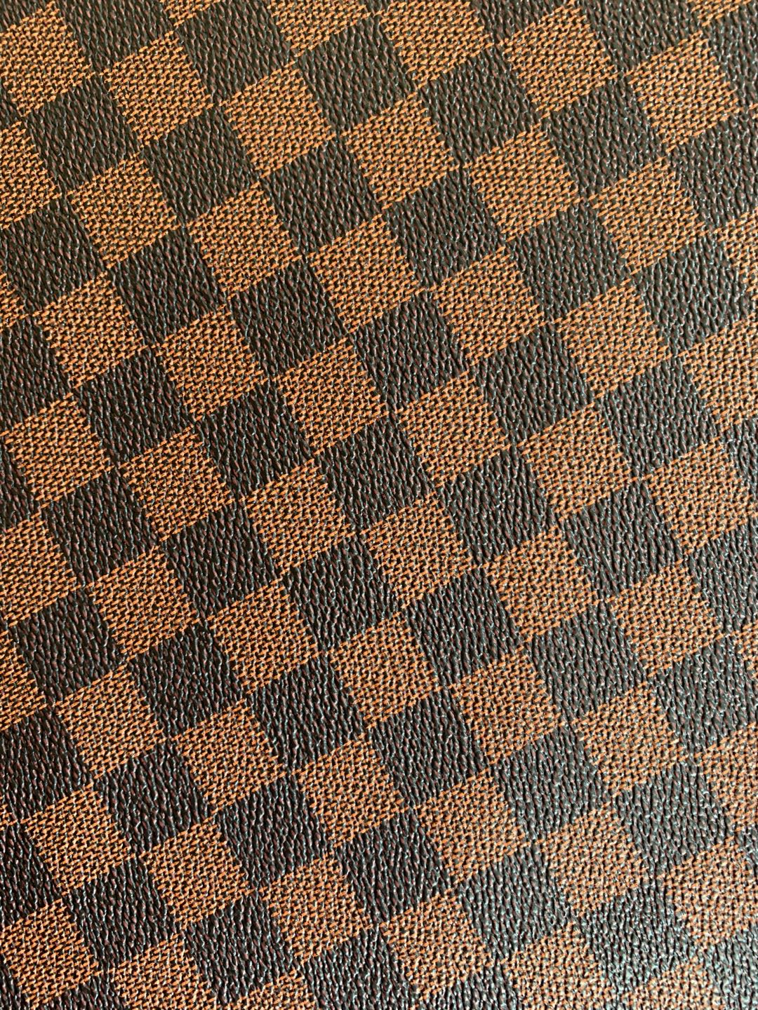 Classic Plaid Leather Fabric Handmade Shoes Fabric,The Purse Fabric Bags fabric( Brown)