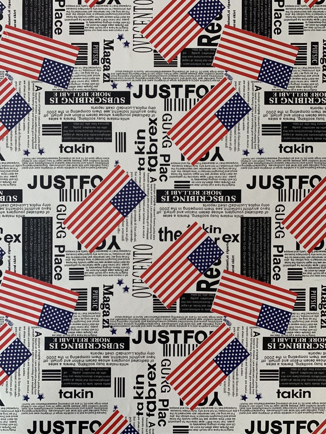 New US National Flag Deisgn Leather fabric For Handicraft Goods