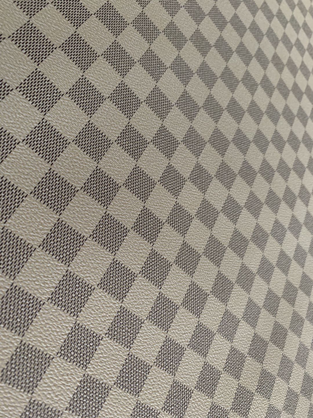Classic Plaid Leather Fabric Handmade Shoes Fabric,The Purse Fabric Bags fabric( white )