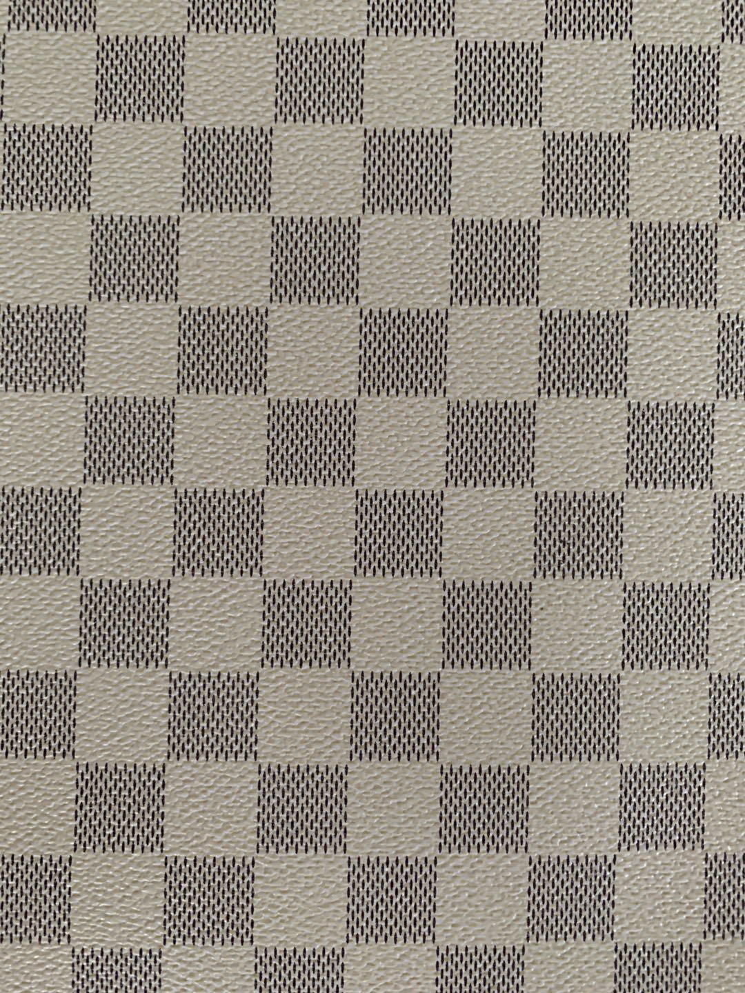 Classic Plaid Leather Fabric Handmade Shoes Fabric,The Purse Fabric Bags fabric( white )