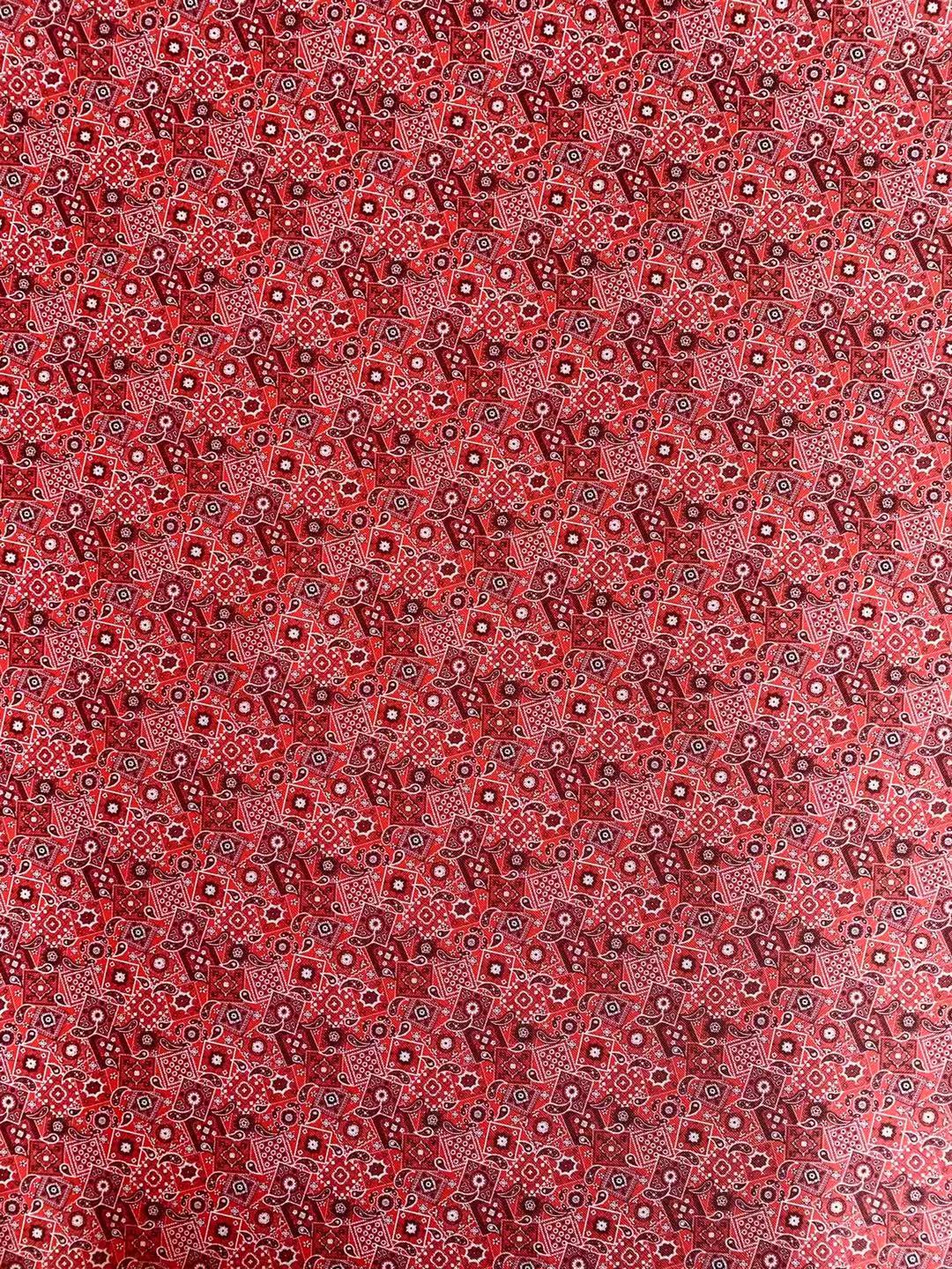 Classic Handmade Bandanas Leather For Shoes,Bags Handicraft Leather, DIY Hair Bow Earrings Craft Supplies By Yard (Red)