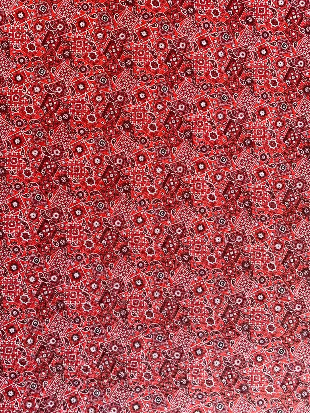 Classic Handmade Bandanas Leather For Shoes,Bags Handicraft Leather, DIY Hair Bow Earrings Craft Supplies By Yard (Red)