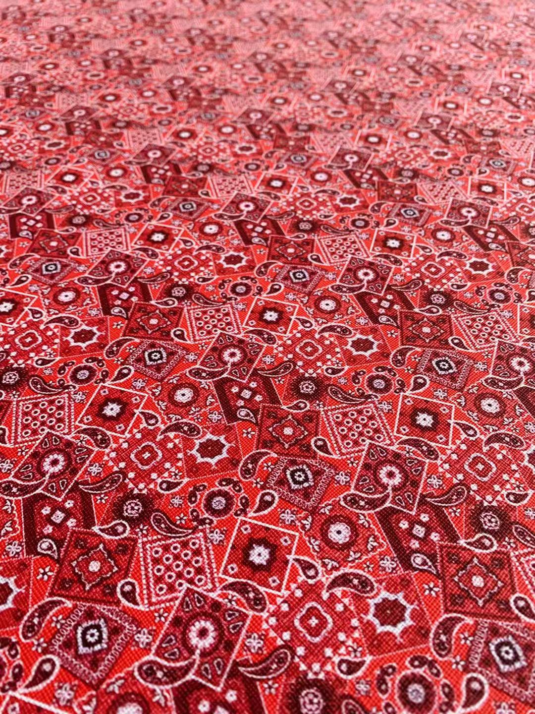 Classic Handmade Bandanas Leather For Shoes,Bags Handicraft Leather, DIY Hair Bow Earrings Craft Supplies By Yard (Red)