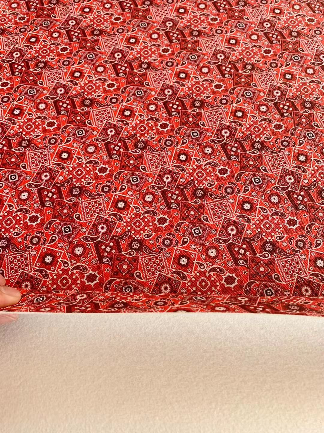 Classic Handmade Bandanas Leather For Shoes,Bags Handicraft Leather, DIY Hair Bow Earrings Craft Supplies By Yard (Red)