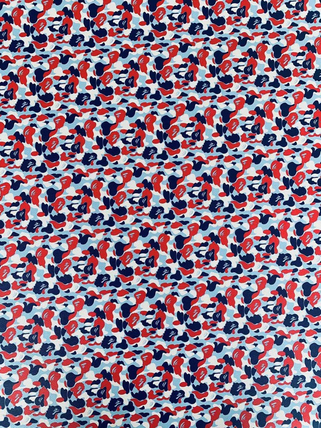Classic Bape Fashion Custom Leather Fabric For Bags Leather Shoes Custom Leather By Yard (Bape France)