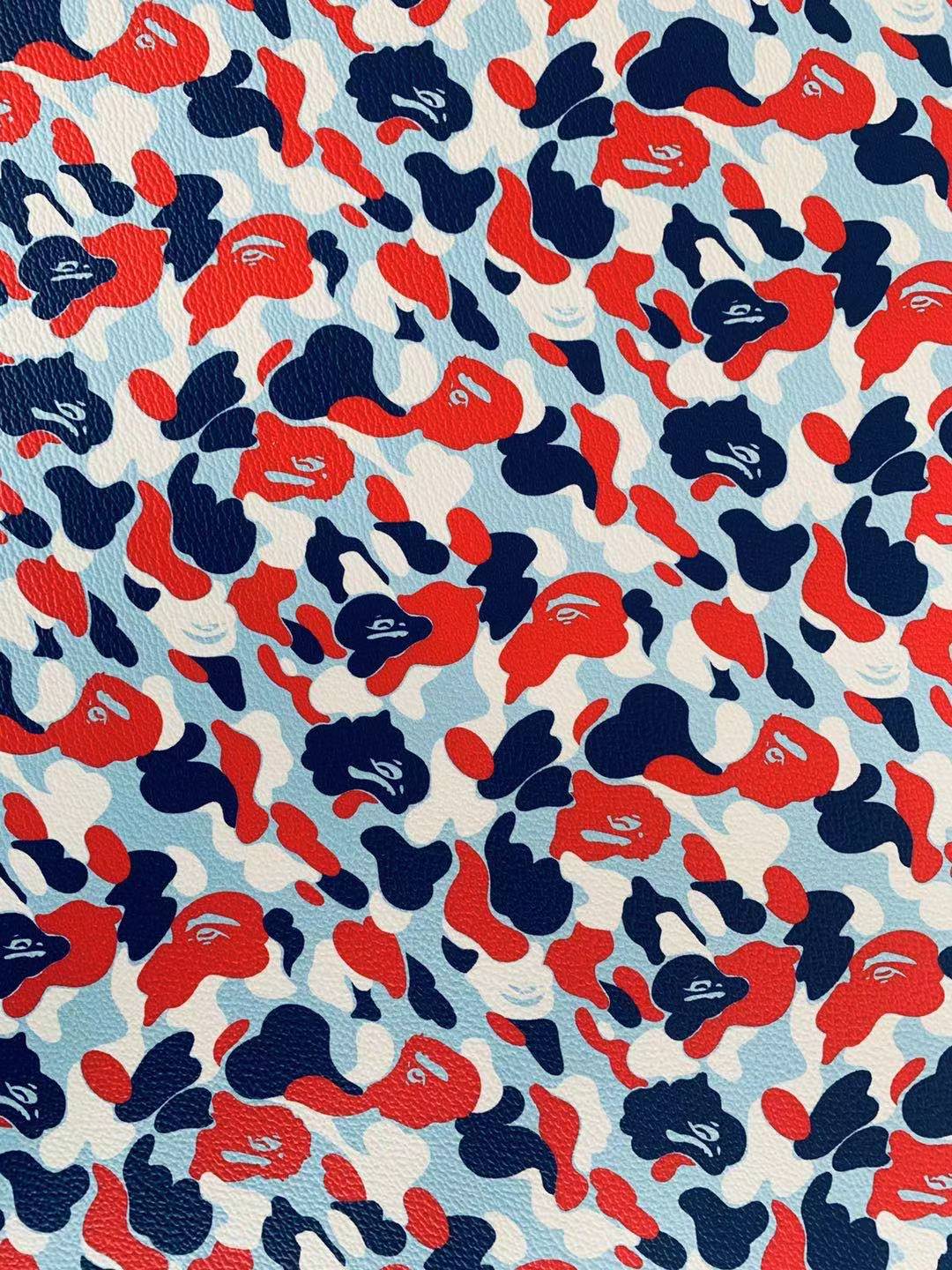 Classic Bape Fashion Custom Leather Fabric For Bags Leather Shoes Custom Leather By Yard (Bape France)
