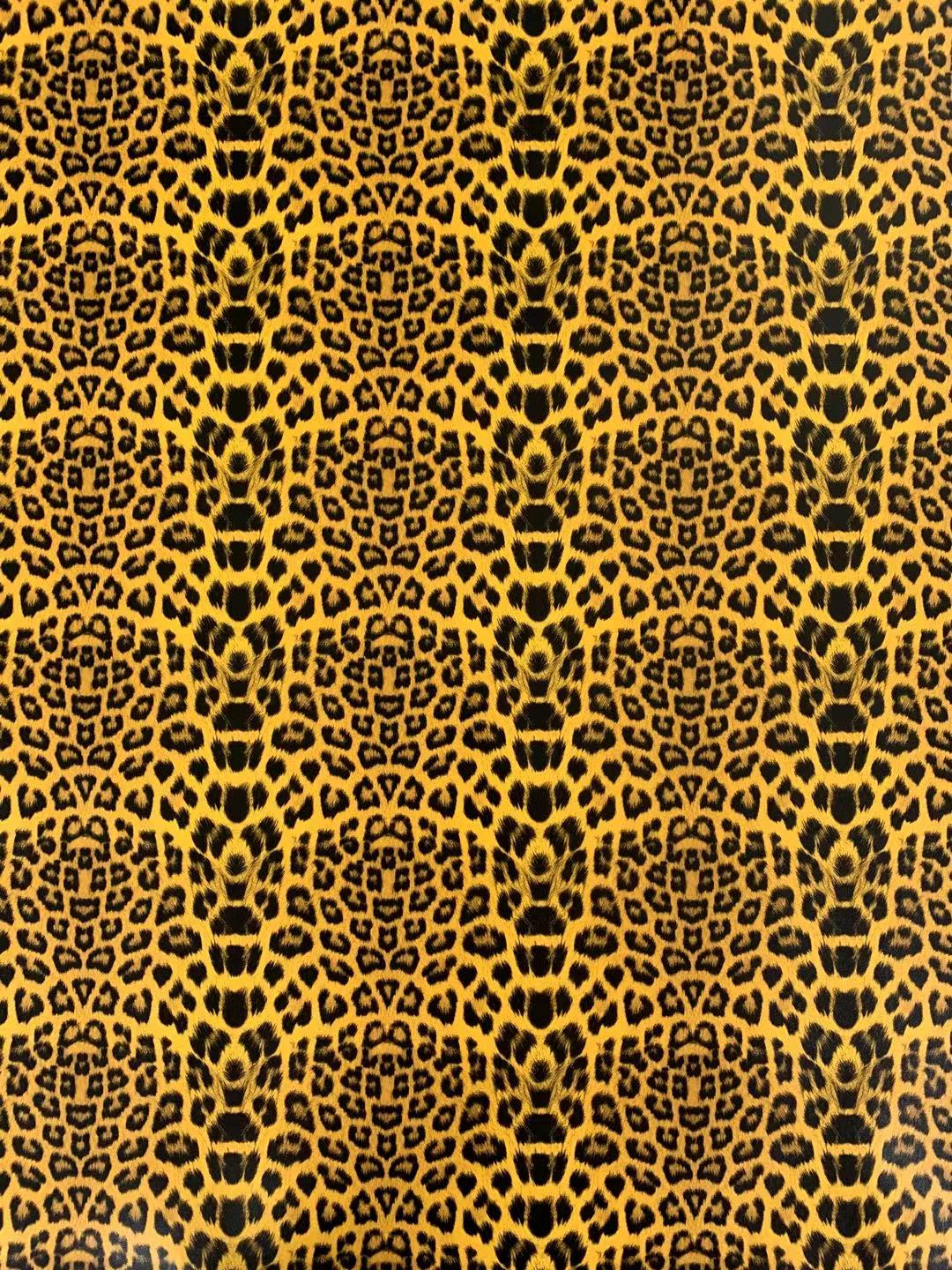 Fashion Leopard Reflective Leather Fabric For Handmade Goods(Yellow)