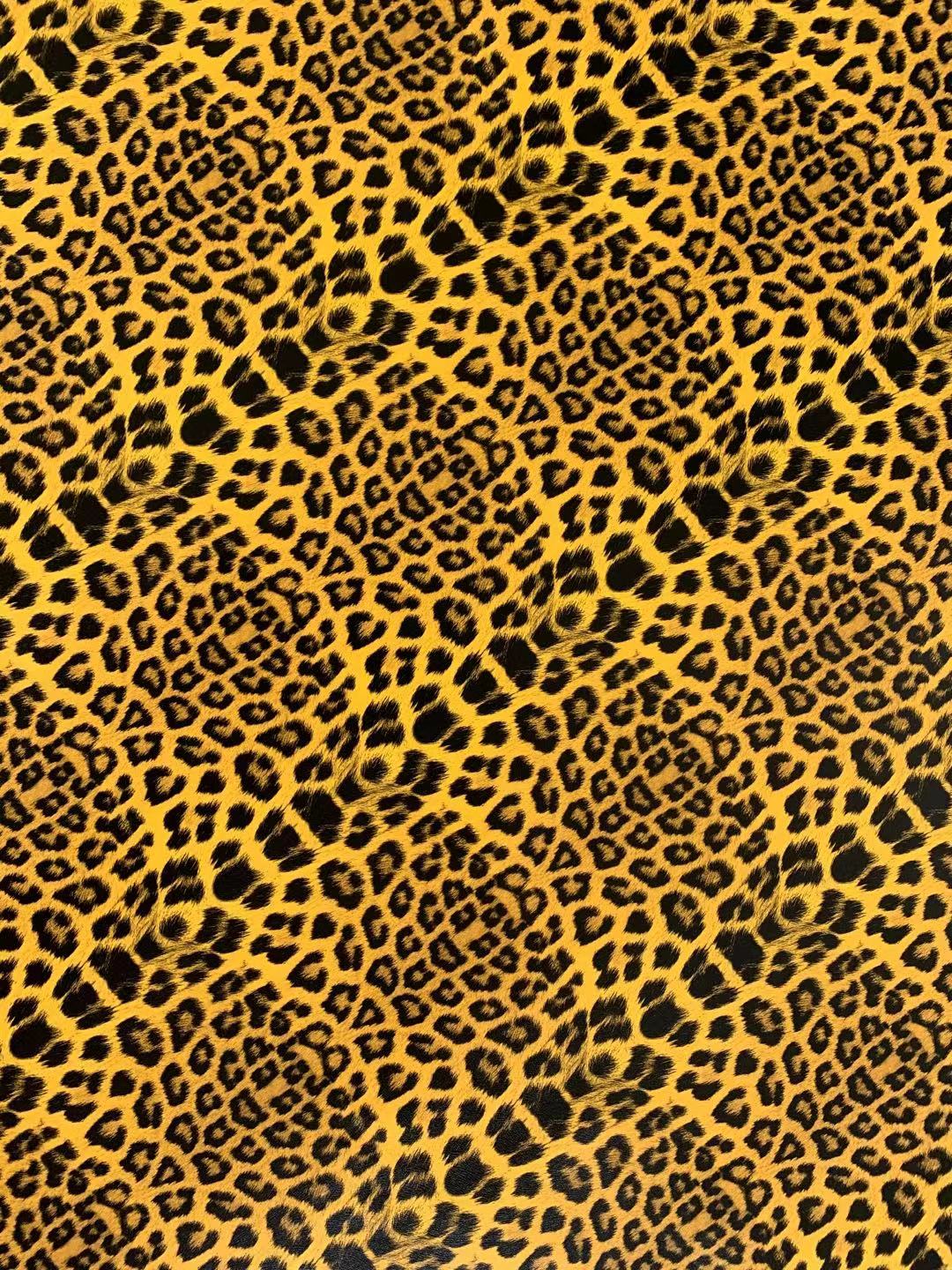Fashion Leopard Reflective Leather Fabric For Handmade Goods(Yellow)