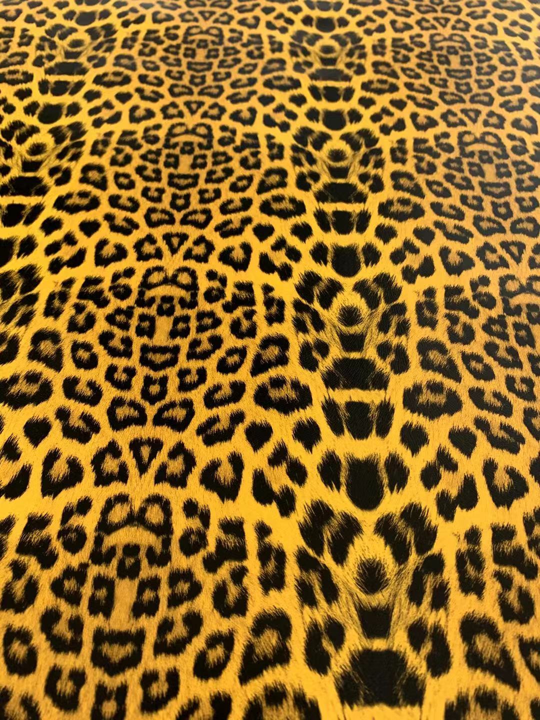 Fashion Leopard Reflective Leather Fabric For Handmade Goods(Yellow)