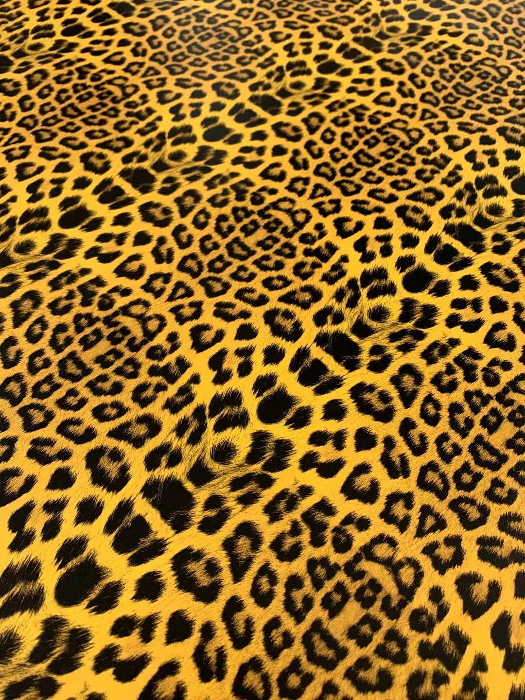 Fashion Leopard Reflective Leather Fabric For Handmade Goods(Yellow)
