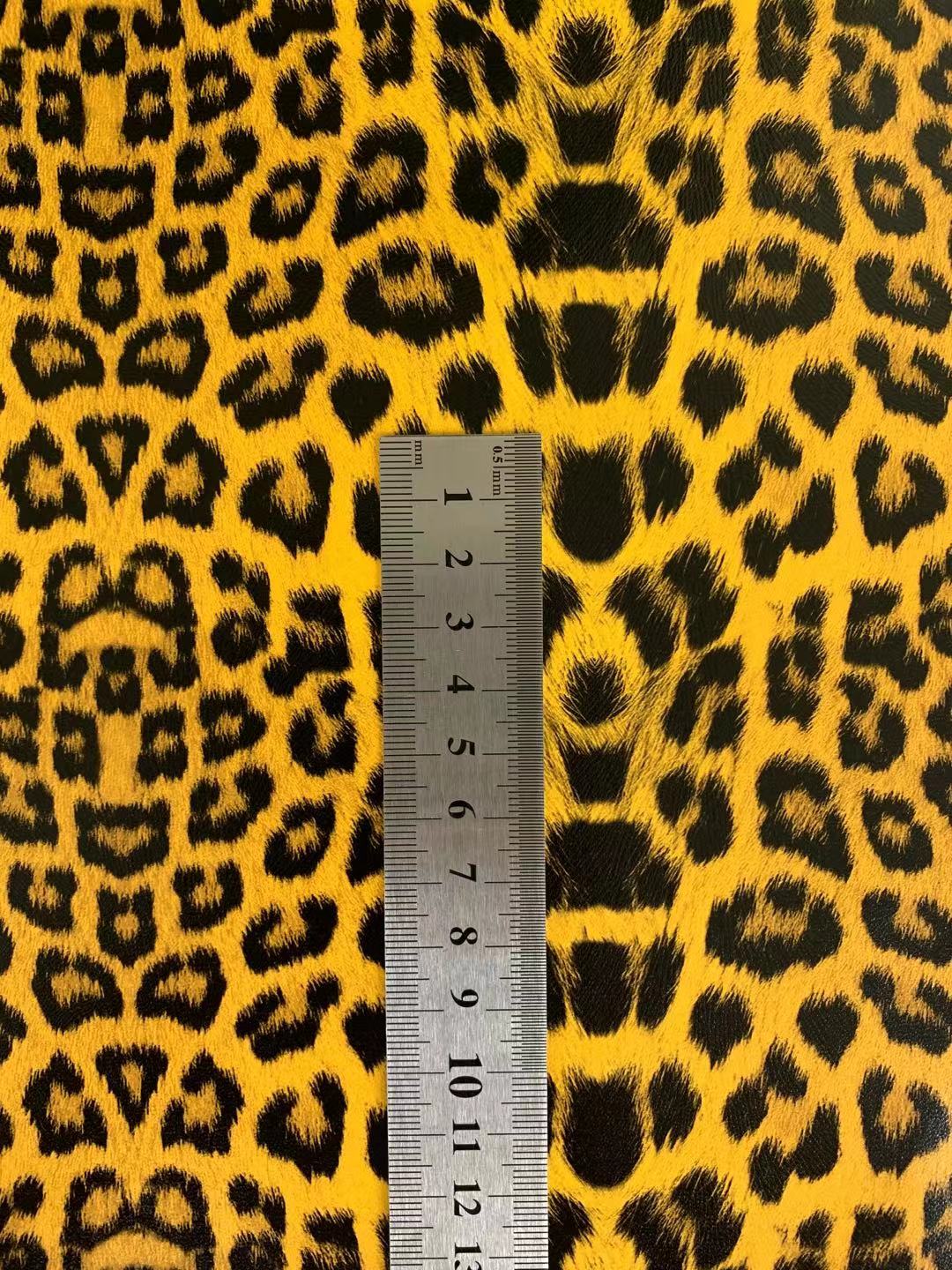 Fashion Leopard Reflective Leather Fabric For Handmade Goods(Yellow)