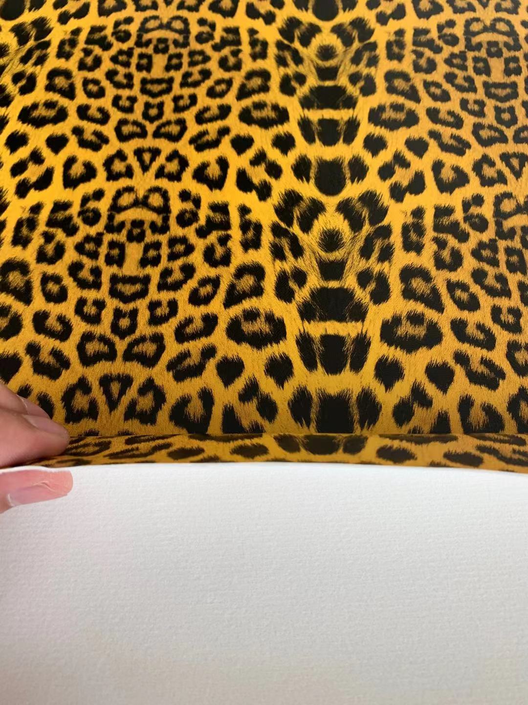 Fashion Leopard Reflective Leather Fabric For Handmade Goods(Yellow)