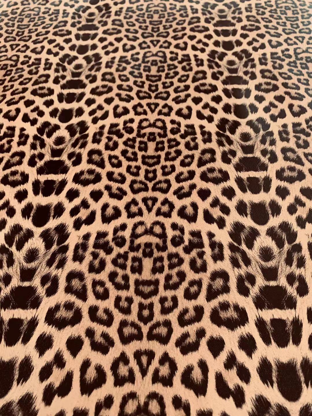 Fashion Leopard Reflective Leather Fabric For Handmade Goods(Tan)