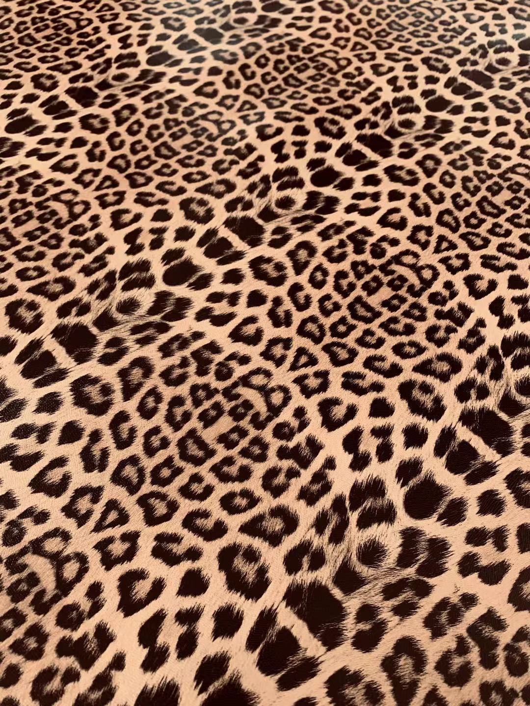 Fashion Leopard Reflective Leather Fabric For Handmade Goods(Tan)