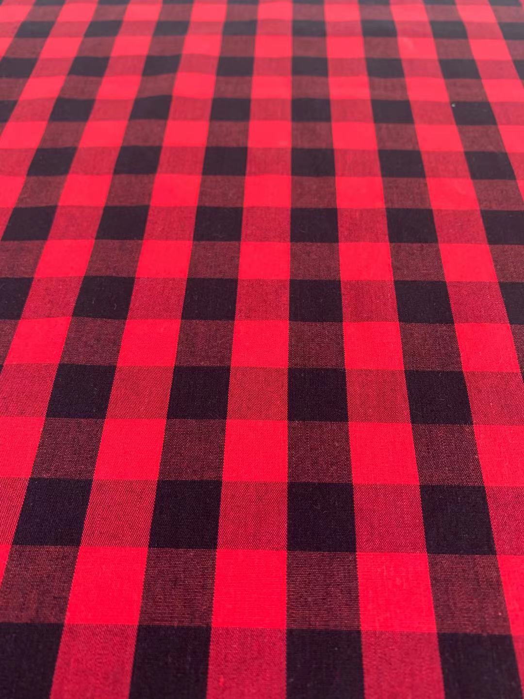 Fashion 100% cotton Plaid Design Fabric For Customized Goods By Yards(red)