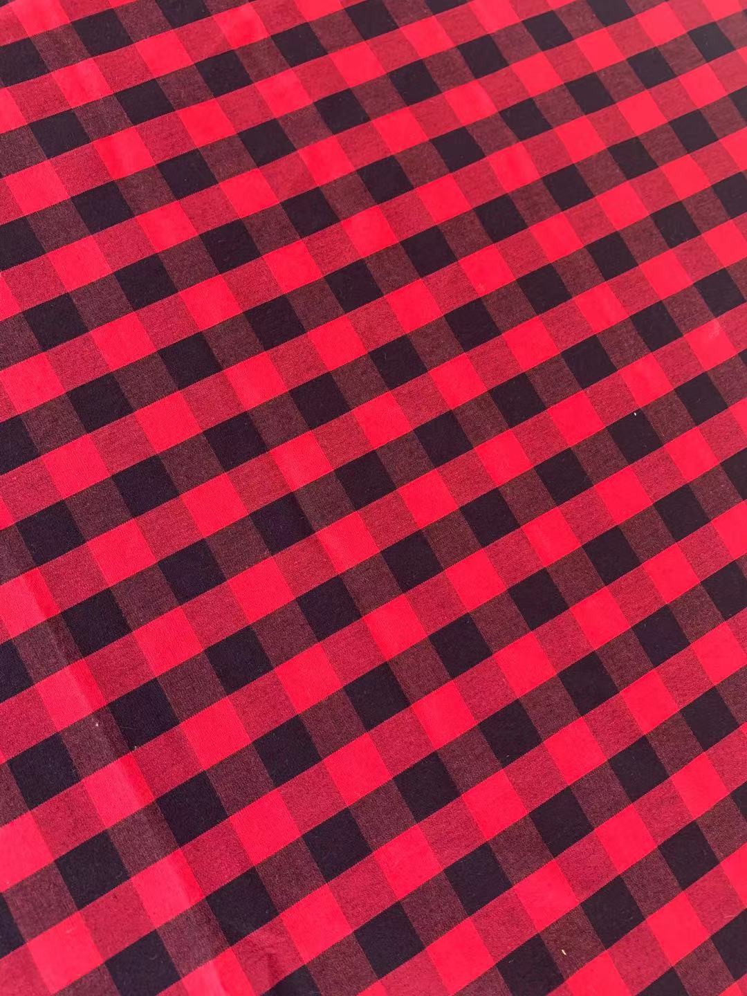 Fashion 100% cotton Plaid Design Fabric For Customized Goods By Yards(red)
