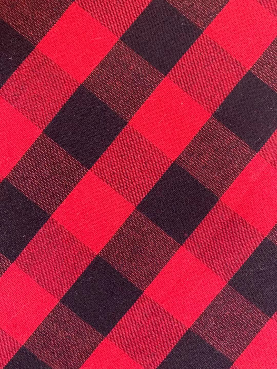 Fashion 100% cotton Plaid Design Fabric For Customized Goods By Yards(red)