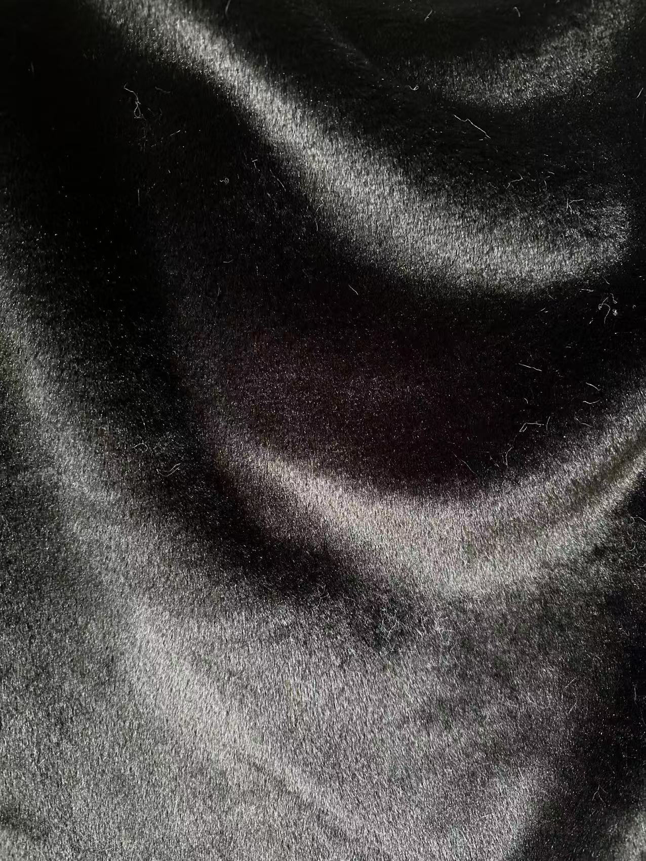 Soft Bunny Fur ,Rabbit Mink ,Faux Fur Fabric For Handmade Sewing Goods By Yard(Black)