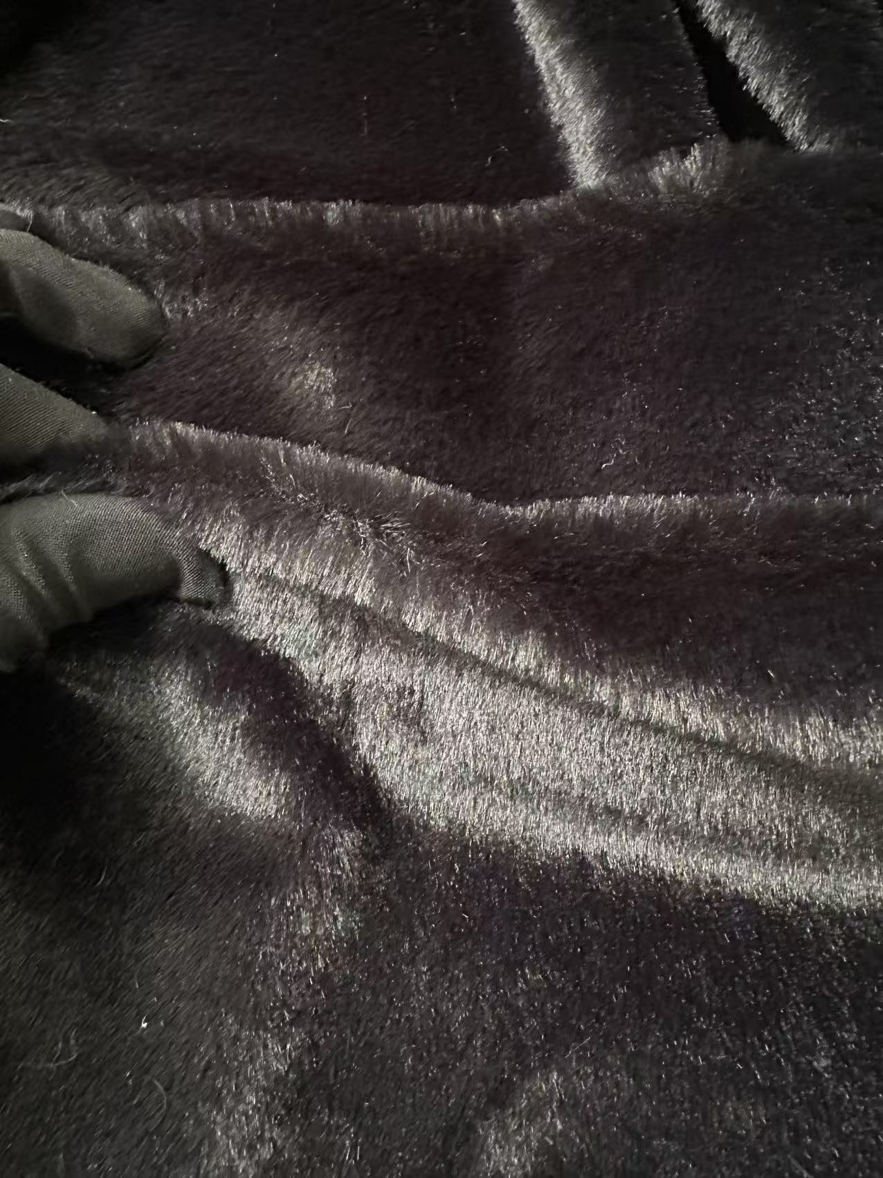 Soft Bunny Fur ,Rabbit Mink ,Faux Fur Fabric For Handmade Sewing Goods By Yard(Black)