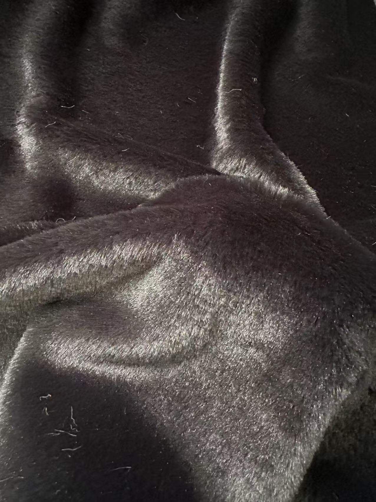 Soft Bunny Fur ,Rabbit Mink ,Faux Fur Fabric For Handmade Sewing Goods By Yard(Black)