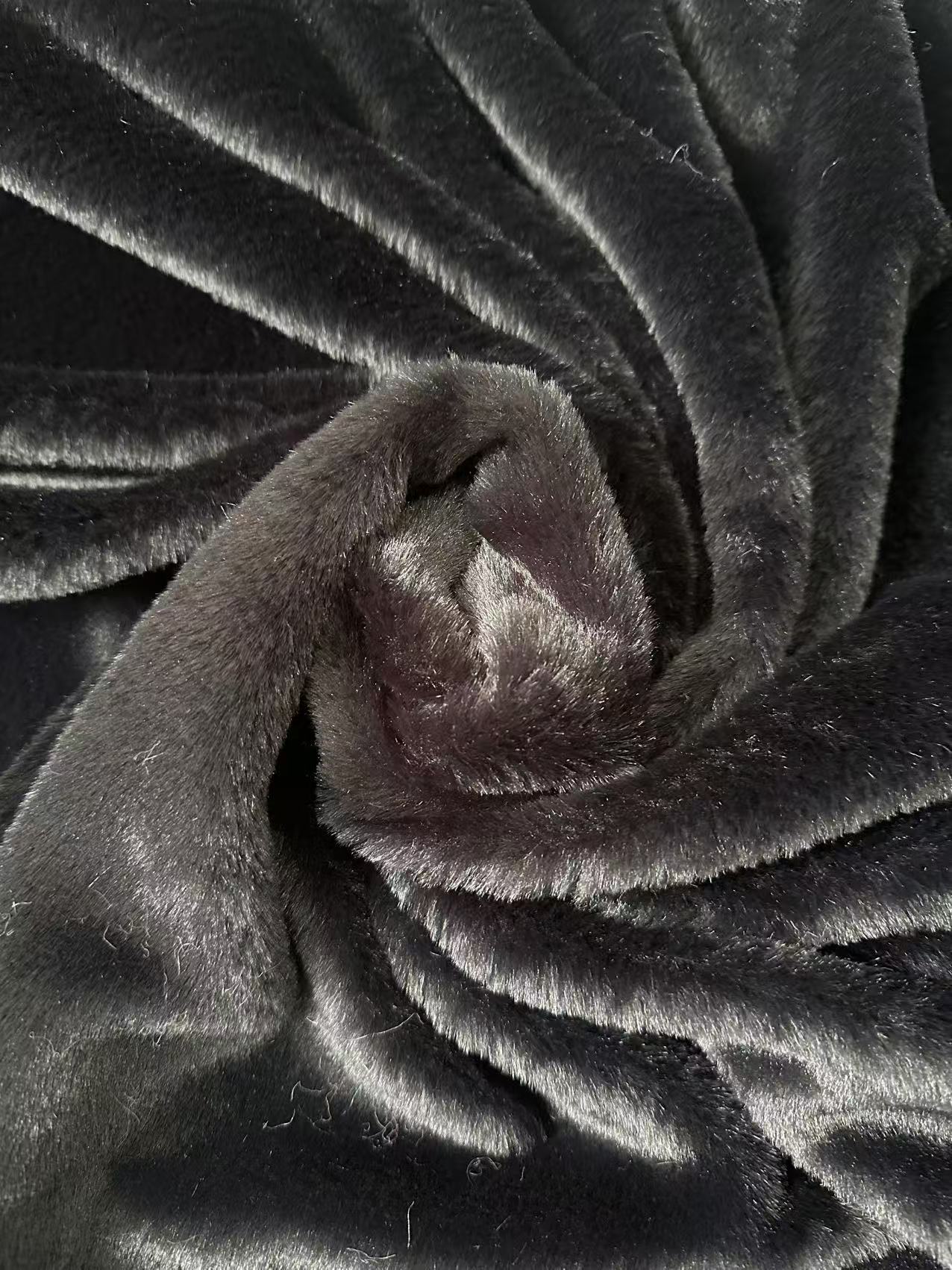 Soft Bunny Fur ,Rabbit Mink ,Faux Fur Fabric For Handmade Sewing Goods By Yard(Black)