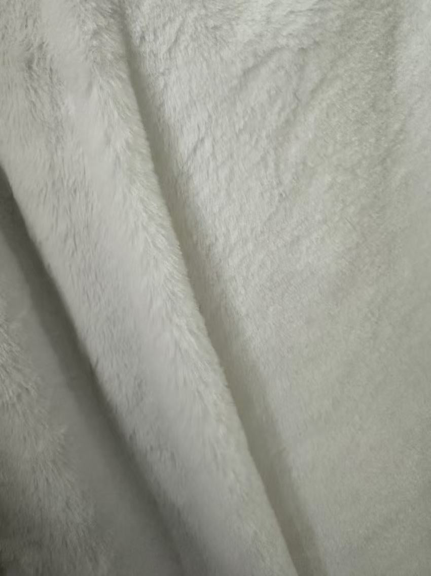 Soft Bunny Fur ,Rabbit Mink ,Faux Fur Fabric For Handmade Sewing Goods By Yard(White)