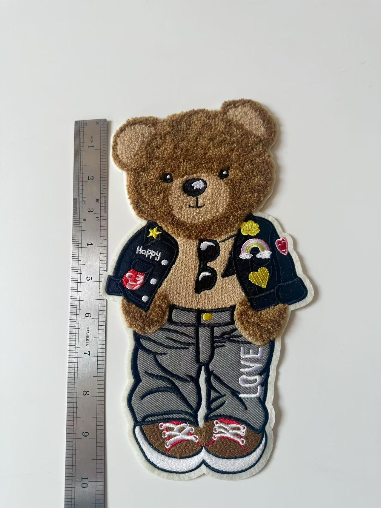 Craft Bear Gentleman 5.7"x10 "Embroidery Jacquard Label For Handmade Handicraft Goods
