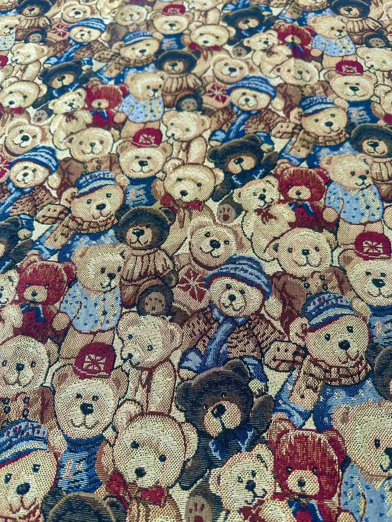 Fashion Bear Jacquard Cloth Fabric For Handmade Sneaker,Apparel By Yard