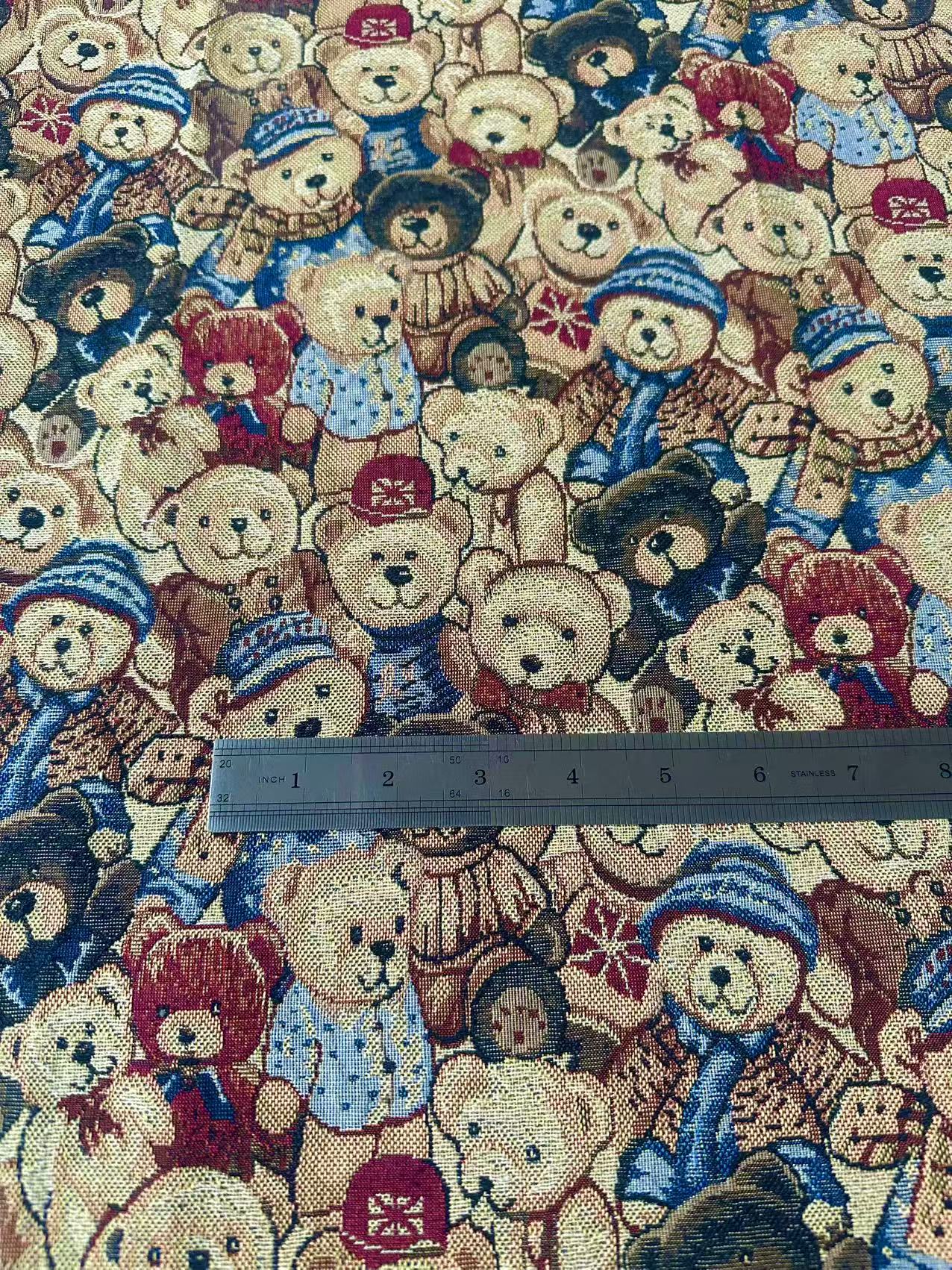 Fashion Bear Jacquard Cloth Fabric For Handmade Sneaker,Apparel By Yard