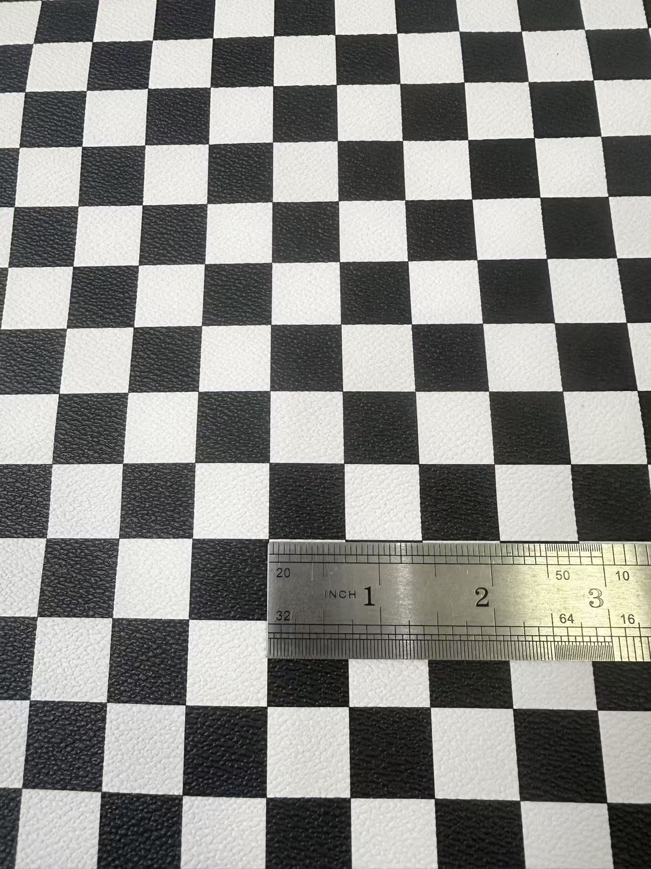 Fashion Black With White Plaid Leather For Handmade Goods