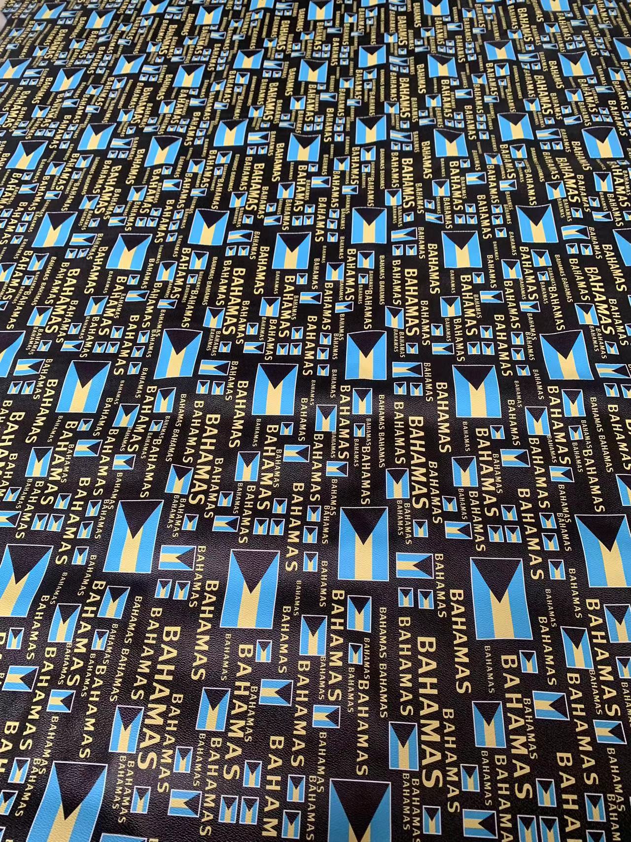 Fashion Bahamas Design Leather Fabric For Handmade Sneaker, Upholstery Goods By Yard