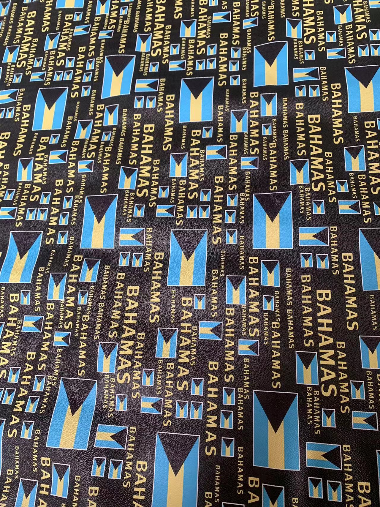 Fashion Bahamas Design Leather Fabric For Handmade Sneaker, Upholstery Goods By Yard