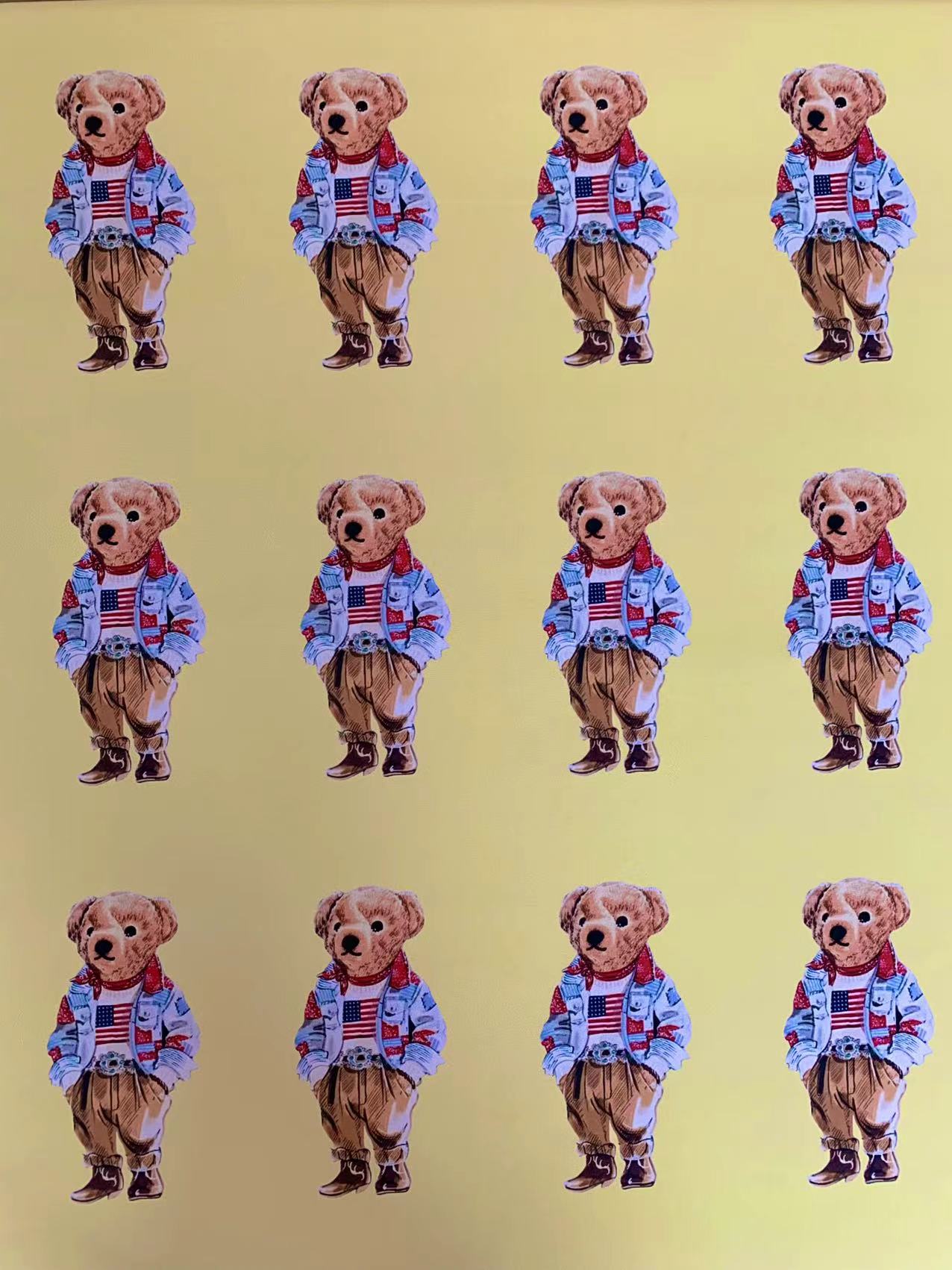 Fashion American Bear Design Cloth Fabric For Handmade Goods By Yards(Yellow)