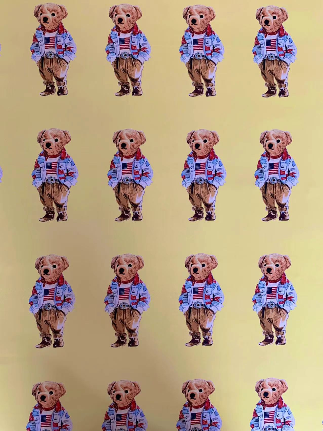 Fashion American Bear Design Cloth Fabric For Handmade Goods By Yards(Yellow)
