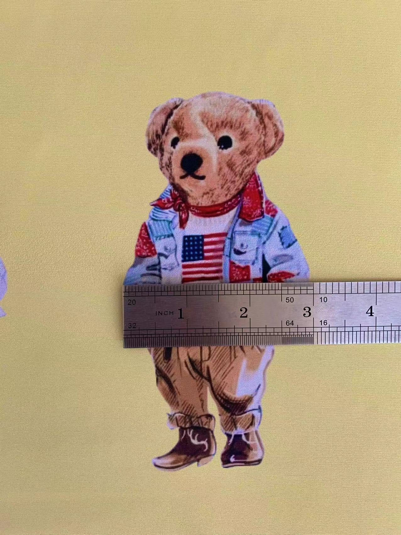 Fashion American Bear Design Cloth Fabric For Handmade Goods By Yards(Yellow)