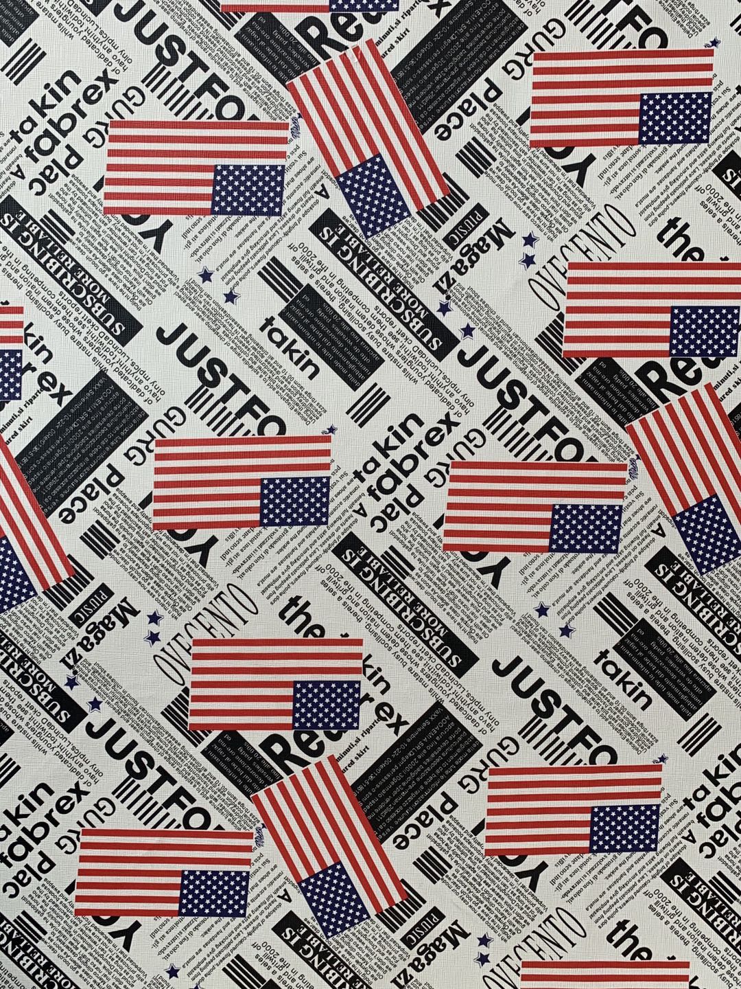 New US National Flag Deisgn Leather fabric For Handicraft Goods