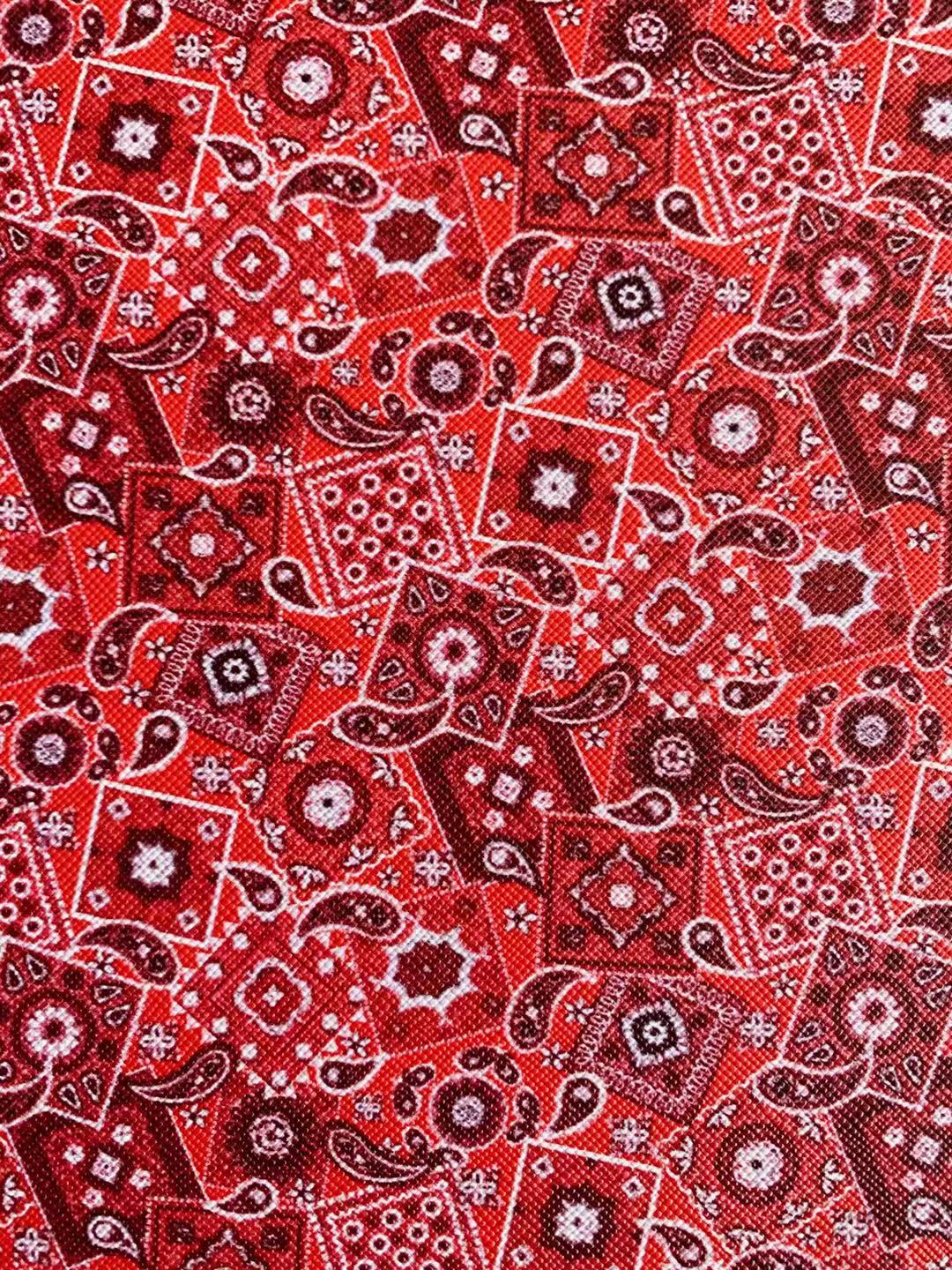 Classic Handmade Bandanas Leather For Shoes,Bags&nbsp; Handicraft Leather, DIY Hair Bow Earrings Craft Supplies By Yard (Red)