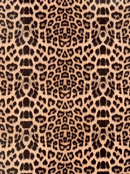 Fashion Leopard Reflective Leather Fabric For Handmade Goods(Tan)
