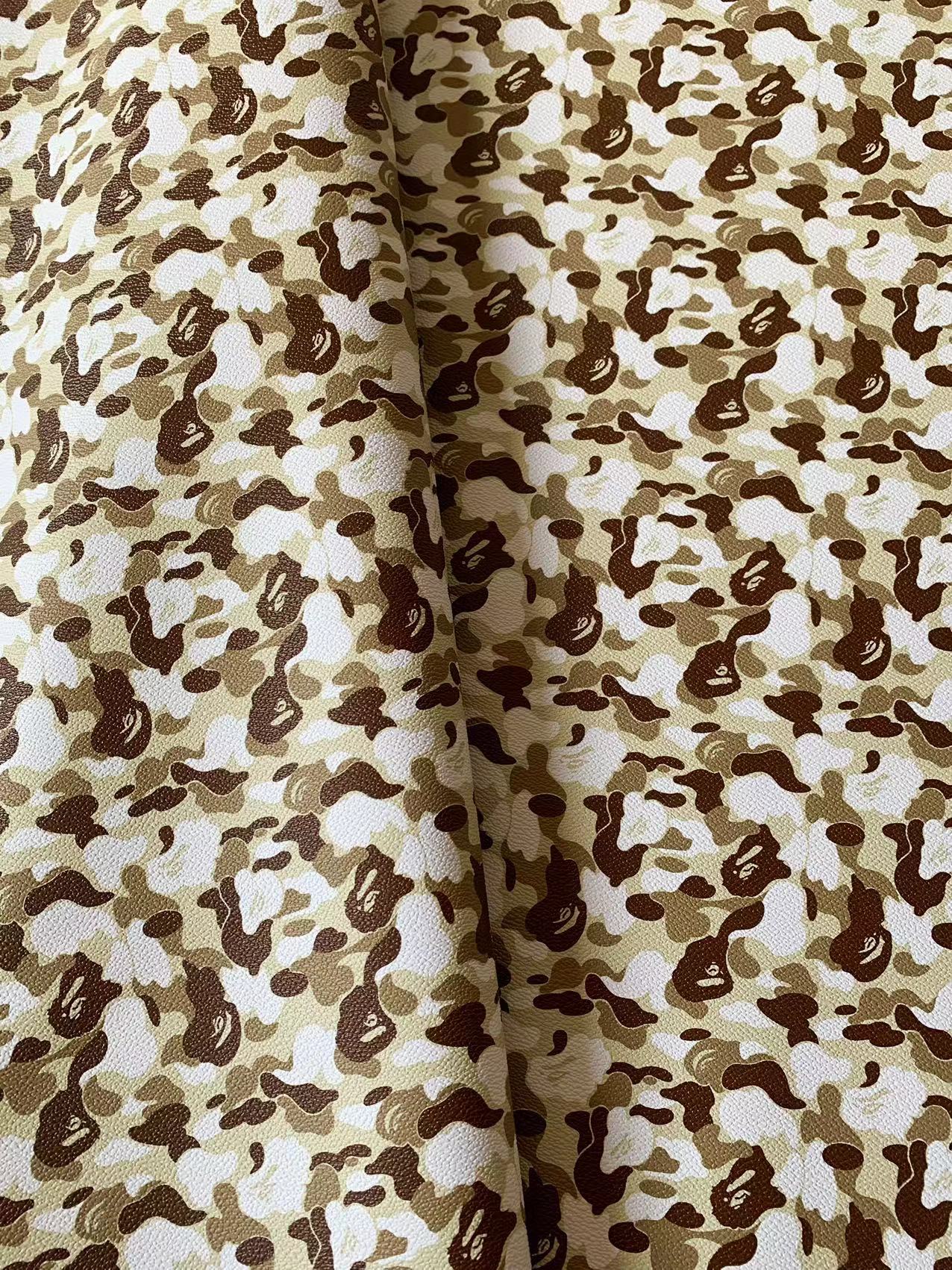 Tianchao New Camouflage Color Bape Leather Fabric For Handmade Handicraft Goods By Yard