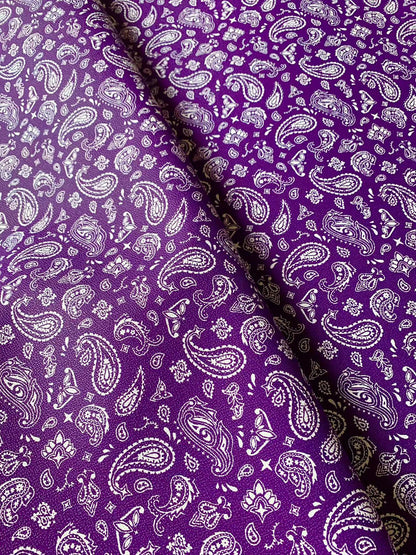 Bandanas Leather For handmade DIY shoe,bag Goods,Craft Handicrafts Material leather By Yard(Purple)