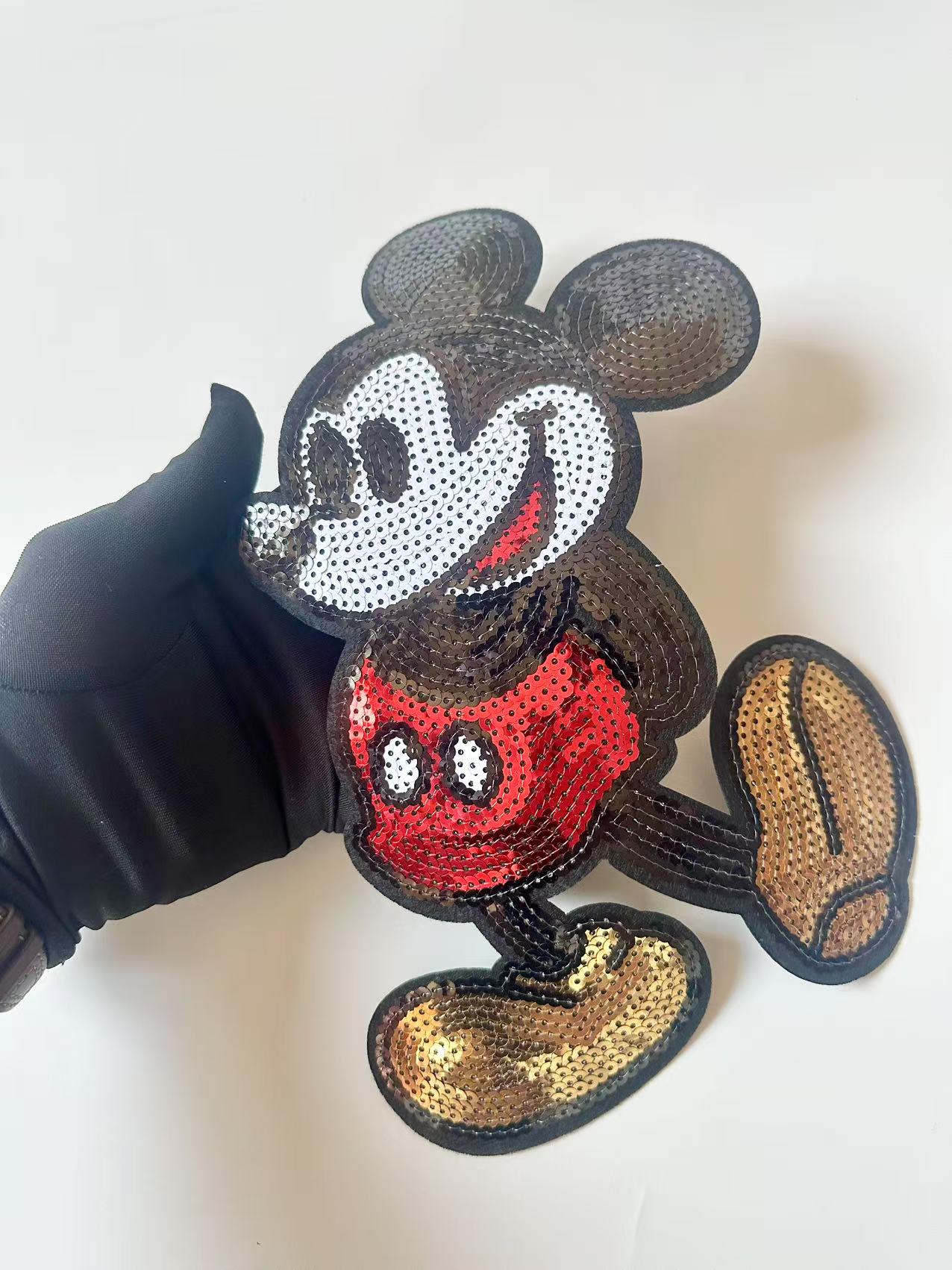 Craft Mickey Mouse 11"x7.5"Embroidery Sequins Patches For Handmade Apparel