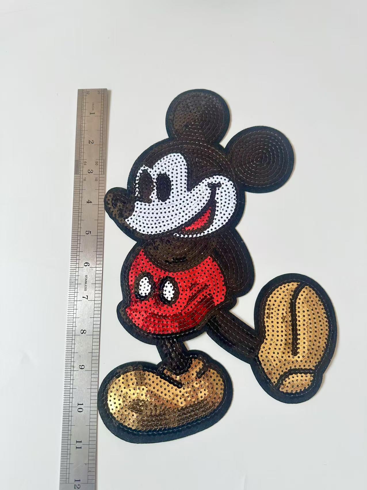 Craft Mickey Mouse 11"x7.5"Embroidery Sequins Patches For Handmade Apparel