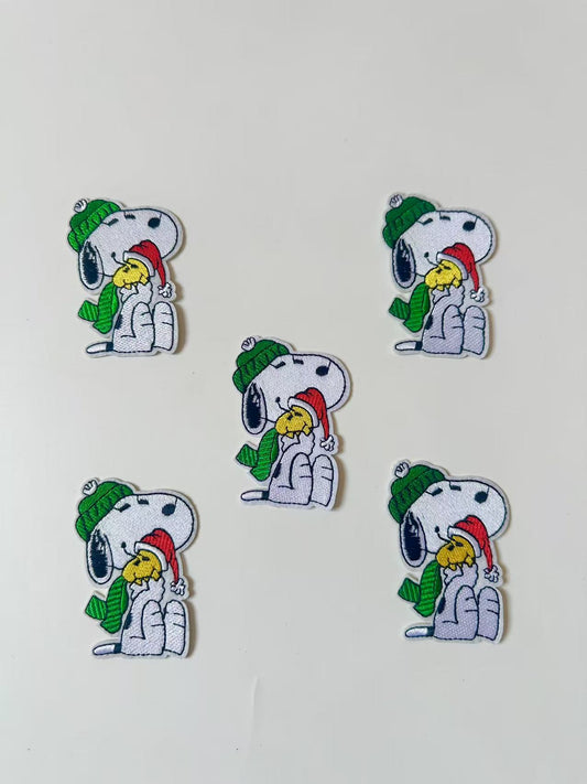 Craft 2"x3.1 " Snoopy Green Hat Embroidery Patches For Handmade Handicraft