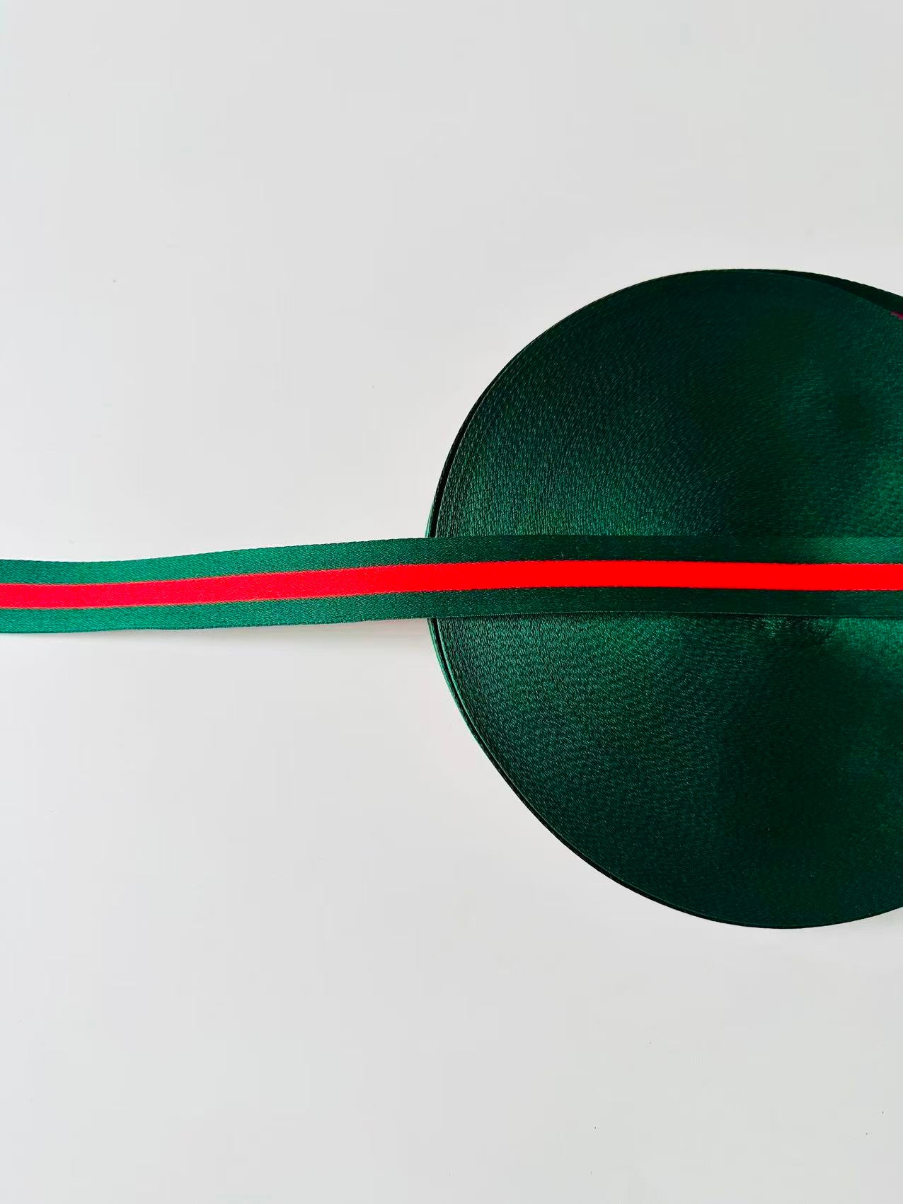 Craft 0.8 inch Strap ,Handmade Striped Ribbon Trim Embroidered For shoes ,Bags ,Handicrafts By Yard (Green with Red )