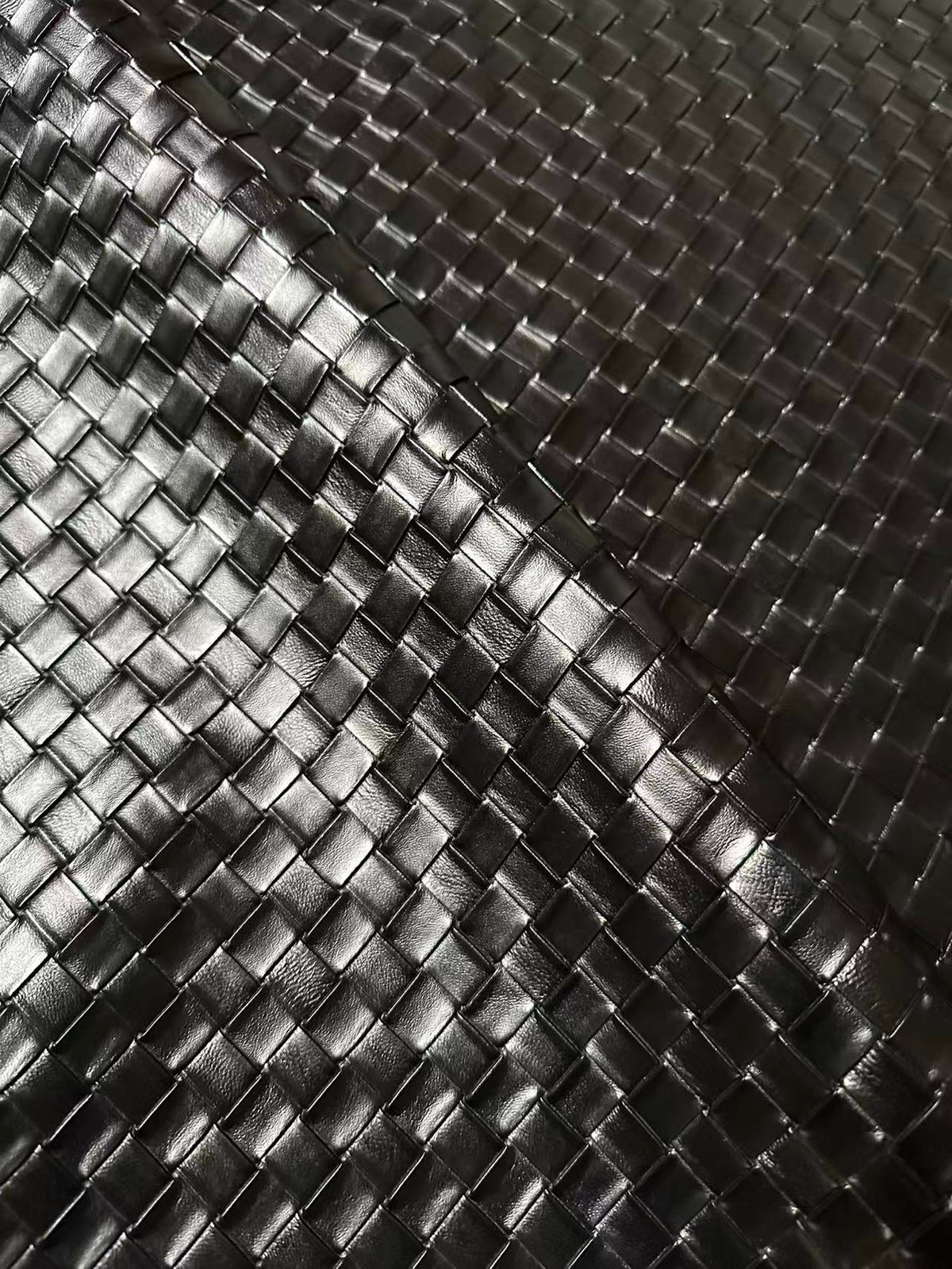 Fashion Black Plaid Texture PU Leather Fabric For Handmade Car,Motorcycle Seats,Shoes Goods By Yard