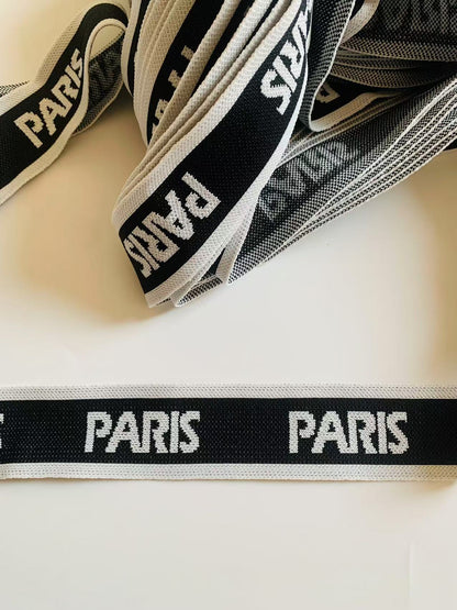 Fashion 4CM Paris Design Straps ,Jacquard Ribbon Embroidery For Custom Apparel,Clothing By Yard